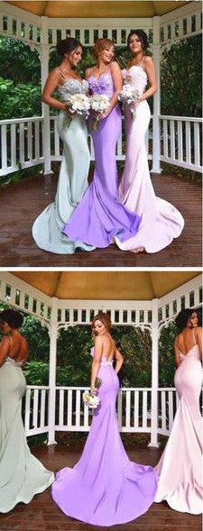 Mermaid Prom Dresses,Spaghetti Straps Bridesmaid Dresses,Sexy Prom Dresses,SVD399