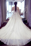 A Line Crystal Lace Wedding Dresses,2017 Long Wedding Gowns,Affordable Bridal Dress,SVD503