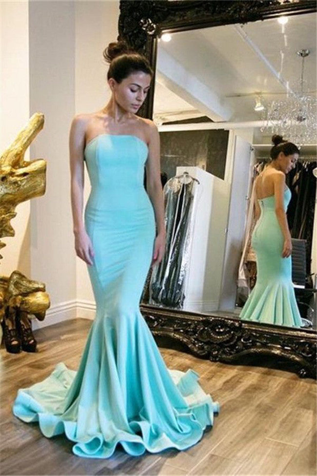 mermaid homecoming dresses 2017 Long Prom Dresses,Strapless Satin Mermaid Evening Dresses Prom Dresses Simidress