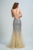 Sweetheart Mermaid Open Back Prom Dress Evening Dress With Beading, SVD332