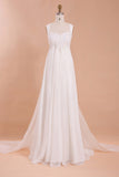 Charming Halter Floor-Length Wedding Dresses Chiffon Beach Wedding Dress, SW105