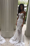 Gorgeous Mermaid Formal Off Shoulder Sweetheart Wedding Dress, SW121