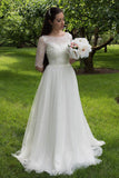 Half Sleeves Lace Bodice Wedding Dresses,Cheap Bridal Gowns SW134