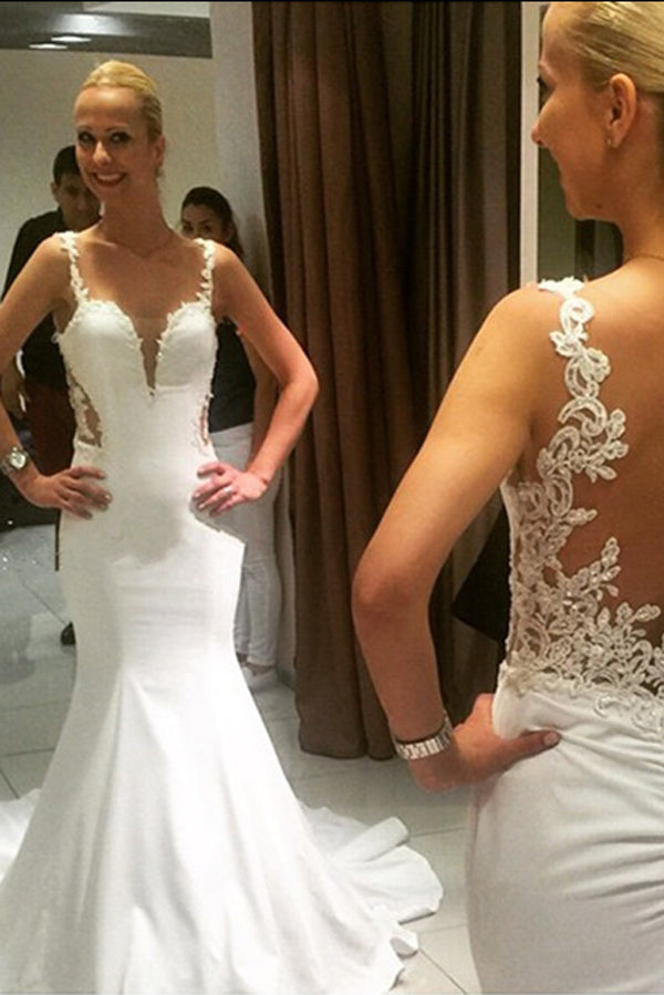Gorgeous Lace Vintage Mermaid Backless Sweetheart Wedding dresses, SW136