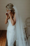 Charming Mermaid Lace Long Wedding Dresses Sweetheart Neck Bridal Dress, SW170