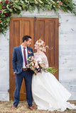 simidress.com offer Elegant White Country Off the Shoulder Half Sleeve Beach Wedding Dress, SW214
