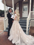 Simidress.com offer Gorgeous Long Sleeve Lace Ball Gown V-neck Wedding Dress with Train, SW228