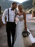 Simidress.com offer Gorgeous White A Line Sweetheart Tulle Wedding Dresses with Appliques, SW233