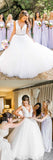 Cheap A-line Sleeveless Deep V Neck Floor-length Beach Wedding Dresses, SW258|simidress.com