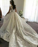 Gorgeous Ball Gown Lace Backless Sweetheart Wedding Dresses with Appliques, SW267 | simidress.com