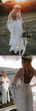 www.simidress.com | Unique Ivory Sheath Boho Bohemian Lace Rustic Wedding Dresses | Bridal Gown, SW270