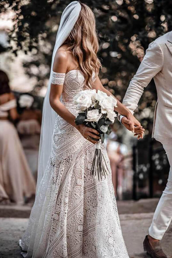Ivory Rustic Boho Lace Sweetheart Neck Beach Wedding Dresses | Bridal Dress, SW272 Simidress Ivory Rustic Boho Lace Sweetheart Neck Beach Wedding Dresses | Bridal Dress, SW272 Simidress