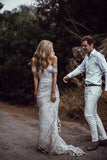 Ivory Rustic Boho Lace Sweetheart Neck Beach Wedding Dresses, Bridal Dress, SW272 | cheap wedding dresses | lace wedding dresses | boho wedding dresses | wedding dresses online | Simidress.com