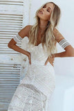 Ivory Rustic Boho Lace Sweetheart Neck Beach Wedding Dresses, Bridal Dress, SW272 | wedding dresses | bridal dresses | boho wedding dresses | wedding dresses online | Simidress