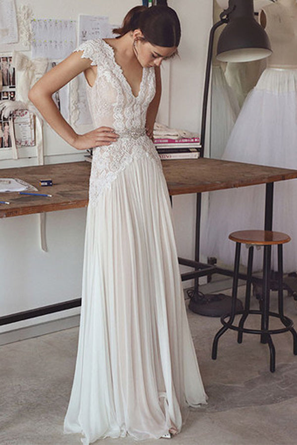 Simple Wedding White Casual Wedding Dresses Beach Ivory Wedding