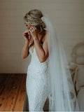 www.simidress.com | Gorgeous White Lace Mermaid Sweetheart Neck Wedding Dresses | Bridal Dress, SW282-3