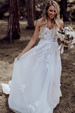 simidress.com | Gorgeous Beaded Tulle A-Line Sweetheart Sweep Train Wedding Dress with Appliques, SW286