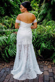 Fabulous Lace Sweetheart Sheath Beach Wedding Dresses With Slit, SW307