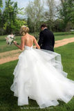 www.simidress.com supply Simple White Organza Ruffled Ball Gown Sweetheart Floor Length Wedding Dress, SW321