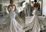 www.simidress.com offer Luxury Lace Mermaid Sweetheart Neckline Wedding Dresses with Cathedral Train, SW322