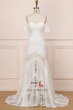 Elegant Rustic Boho Lace Sweetheart Beach  Ivory Wedding Dresses, Bridal Dress, SW326