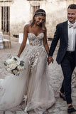 Buy Beautiful A-line See Through Sweetheart Sweep Train Long Wedding Dresses, SW328 at www.simidress.com