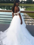 White Ball Gown Off Shoulder Bridal Gown With Appliques, SW351 | lace wedding dresses | white wedding dresses | bridal gowns | buy wedding dresses online | wedding store near me | Simidress