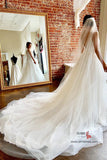 Ivory Tulle Ball Gown V-neck Bridal Gowns with Appliques, SW355 | Weddings | wedding dresses | bridal gowns | wedding gowns | wedding 2020 | lace wedding dresses | white wedding dresses | Ivory wedding dresses | mermaid wedding dresses | wedding dresses cheap | wedding party dresses | boho wedding dresses | simple wedding dresses | wedding dresses near me | wedding ideas | beach wedding dresses | wedding dresses online | Simidress