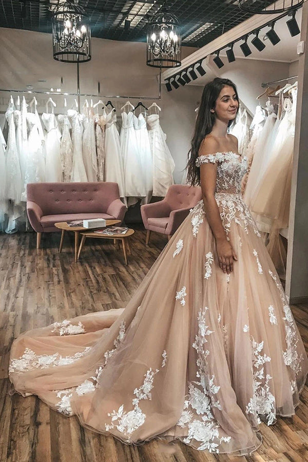 Ivory Floral Off Shoulder Beaded Wedding Gowns Appliques Wedding Dress, SW357 | Weddings | wedding dresses | bridal gowns | wedding gowns | wedding 2020 | lace wedding dresses | white wedding dresses | Ivory wedding dresses | mermaid wedding dresses | wedding dresses cheap | wedding party dresses | boho wedding dresses | simple wedding dresses | wedding dresses near me | wedding ideas | beach wedding dresses | wedding dresses online | Simidress