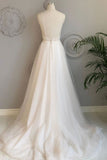 Simple Tulle Lace A-line Spaghetti Straps Beach Wedding Dresses, SW374 | wedding dresses | white wedding dresses | cheap wedding dresses | simple wedding dresses | tulle wedding dresses | wedding dresses near me | wedding dresses online | bridals | bridal gowns | wedding gowns | Simidress.com 
