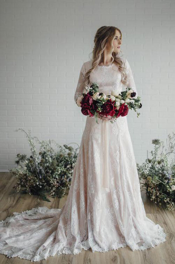 Vintage Long Sleeve Lace Plus Size Wedding Dresses, SW394 | Simidress Vintage Long Sleeve Lace Plus Size Wedding Dresses, SW394 | Simidress
