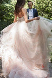 Simple Tulle Ball Gown V-neck Wedding Dresses, Plus Size Bridal Dress, SW397 | champagne wedding dresses | ball gown wedding dresses | cheap wedding dresses | Simidress.com
