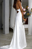 Graceful Silk Satin Mermaid Spaghetti Straps Scoop Wedding Dresses, SW399 | satin wedding dresses | mermaid wedding dresses | cheap wedding dresses online | Simidress.com