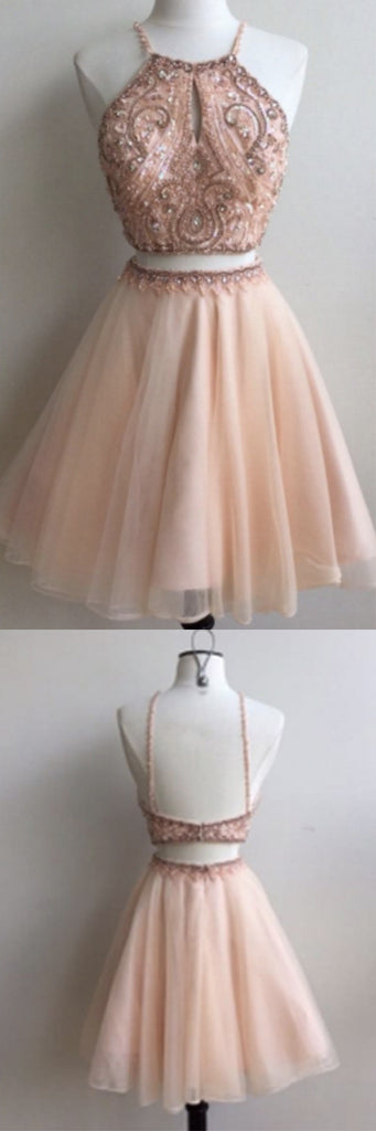 Homecoming Dresses,Two Piece Straps Short Prom Dress With Key Hole – Simidress