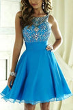 Short Blue Prom Dresses,Cheap Homecoming Dresses,Junior Homecoming Dresses, SH89