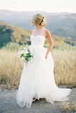 Elegant White Floor Length Tulle Wedding Dresses,Wedding Gowns, SW92