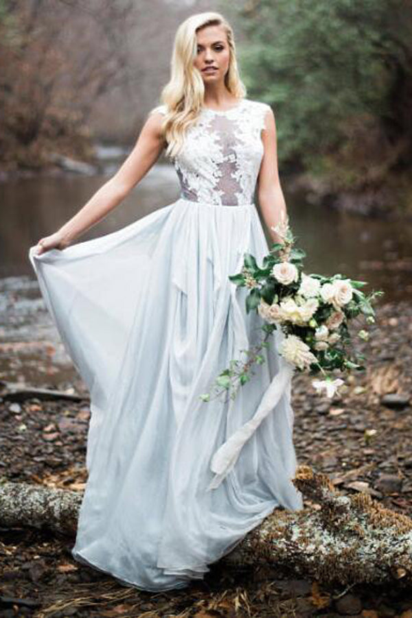 Fabulous Cheap Lace Tulle Wedding Dress Boho Bridal Dress, SW99