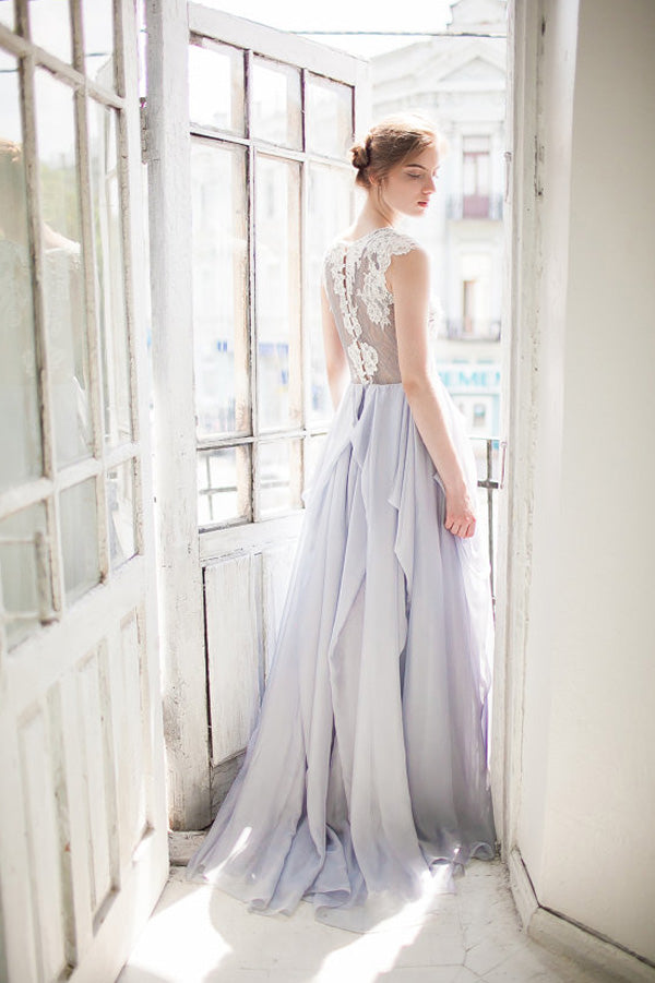 Fabulous Cheap Lace Tulle Wedding Dress Boho Bridal Dress, SW99