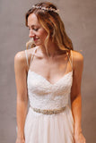 Simple A-Line Open Back Wedding Dresses,Tulle Wedding Party Gowns, SW30