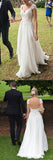 Ivory Cap Sleeves Lace Open Back Elegant BeachWedding Dress Bridal Bridal,SW62