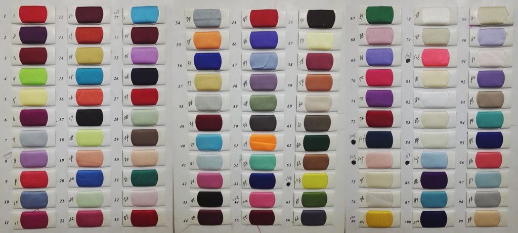 Satin color swatches from www.simidress.com