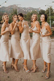 Sheath Spaghetti Straps Short Bridesmaid Dresses, Wedding Party Dresses, BD131
