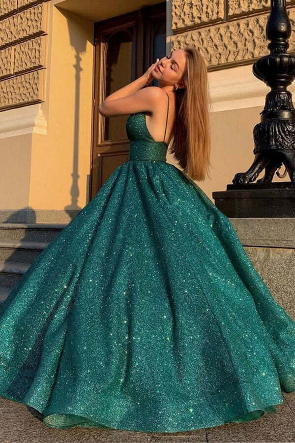 Emerald Elegance Bottle Green Gown – rckcaurum