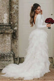 White A-line Tulle Long Sleeves Wedding Dresses, SW366 | Weddings | wedding dresses | bridal gowns | wedding gowns | wedding 2020 | lace wedding dresses | white wedding dresses | Ivory wedding dresses | mermaid wedding dresses | wedding dresses cheap | wedding party dresses | boho wedding dresses | simple wedding dresses | wedding dresses near me | wedding ideas | beach wedding dresses | wedding dresses online | Simidress