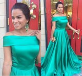 Simple Yellow A-line Off-the-shoulder Long Prom Dresses, Evening Dresses, SP681 | long prom dresses | evening dresses | cheap prom dresses | party dresses | formal dresses | evening dresses | www.simidress.com