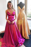 Pink Spaghetti Straps Prom Dresses, Evening Dresses, SP677 | royal blue prom dresses | prom gowns | cheap prom dresses | formal dresses | simple prom dresses | long prom dresses | party dresses | evening dresses | www.simidress.com