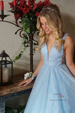 Sparkly A-line Deep V-Neck Beaded Long Prom Dresses, Evening Dresses, SP678 | evening dresses | long prom dresses | evening dresses | cheap prom dresses | www.simidress.com