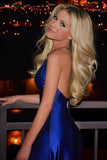 Simple Royal Blue Satin Deep V-Neck Long Prom Dresses, Evening Dress, SP675 | royal blue prom dresses | evening dresses | prom dresses | party dresses | formal dresses | long prom dresses | cheap prom dresses | www.simidress.com