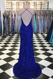 Sparkly Sheath Royal Blue Prom Dresses, Evening Dresses with Slit, SP679 | long prom dresses | evening dresses | formal dresses | sparkly prom dresses | formal gowns | royal blue prom dresses | www.simidress.com
