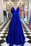 Pretty Royal Blue A-line Spaghetti Straps Prom Dresses, Evening Dresses, SP677